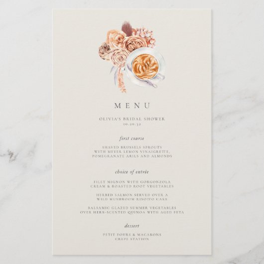 Boho Floral Coffee Theme Vrijgezellenfeest Brunch (Voorkant)