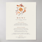Boho Floral Coffee Theme Vrijgezellenfeest Menu Si Poster (Voorkant)