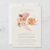 Boho Floral Coffee Vrijgezellenfeest Brunch Kaart (Voorkant)