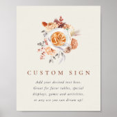 Boho Floral Coffee Vrijgezellenfeest Custom Sign Poster (Voorkant)