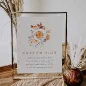 Boho Floral Coffee Vrijgezellenfeest Custom Sign Poster