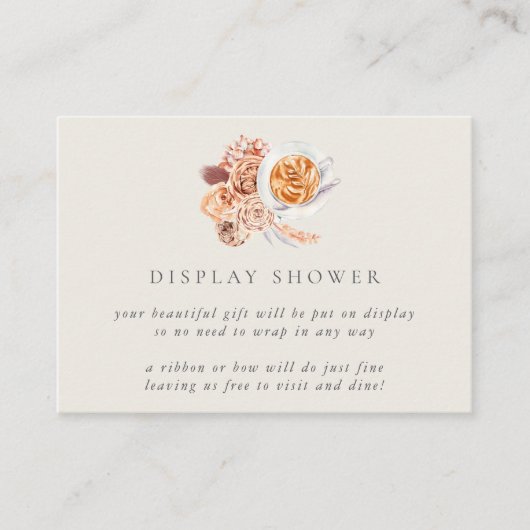 Boho Floral Coffee Vrijgezellenfeest Display Showe Informatiekaartje (Voorkant)