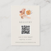 Boho Floral Coffee Vrijgezellenfeest QR Code Regis Informatiekaartje (Voorkant)