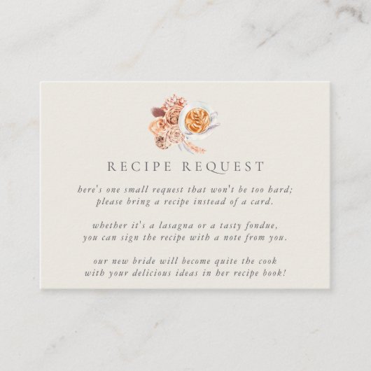 Boho Floral Coffee Vrijgezellenfeest Recipe Reques Informatiekaartje (Voorkant)