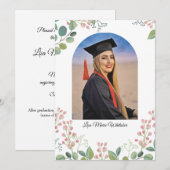 Boho Floral College Graduation Announcement Aankondiging (Voorkant / Achterkant)