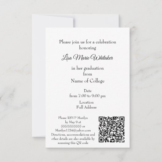 Boho Floral College Graduation Party  (Achterkant)