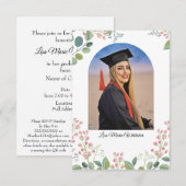 Boho Floral College Graduation Party  (Voorkant / Achterkant)