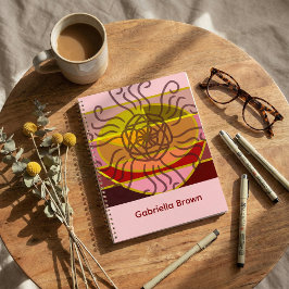 Boho  floral colorful flowers pink planner