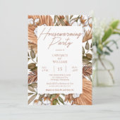 Boho Floral Cotton | Grassen Housewarming Party Kaart (Staand voorkant)