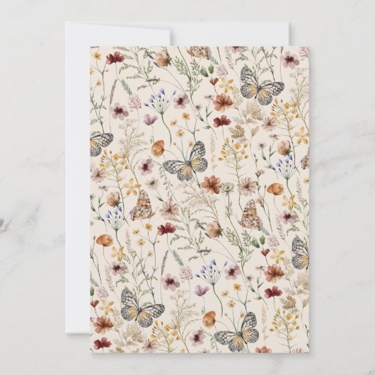 Boho Floral Couples Shower Invitation Kaart (Achterkant)