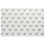 Boho Floral Cow Skull Pattern Stof (Fat Quarter)