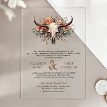 Boho Floral Cow Skull Western Wedding