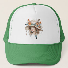 Boho Floral Cowgirl Hat – Women’s Style Trucker Pet