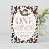 Boho Floral Cowgirl Pet Eerste Rodeo Birthday Kaart (Staand voorkant)