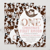 Boho Floral Cowgirl Pet Eerste Rodeo Birthday Kaart (Voorkant / Achterkant)