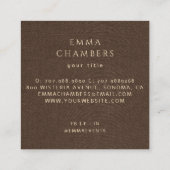 Boho Floral Cream Bruin Linnen Visitekaartje (Achterkant)