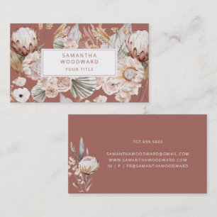 Boho Floral Cream Terracotta Professional Visitekaartje