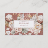 Boho Floral Cream Terracotta Professional Visitekaartje (Voorkant)