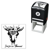 Boho Floral Crested Bohemian Art Rubber Stamp Zelfinktende Stempel (In situ)