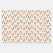 Boho floral crowned reindeer design  inpakpapier vel (Voorkant 2)