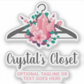 Boho Floral Crystals Kleding Hanger Closet Logo Sticker (Voorkant)