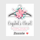Boho Floral Crystals Kleding Hanger Closet Logo Sticker (Vel)