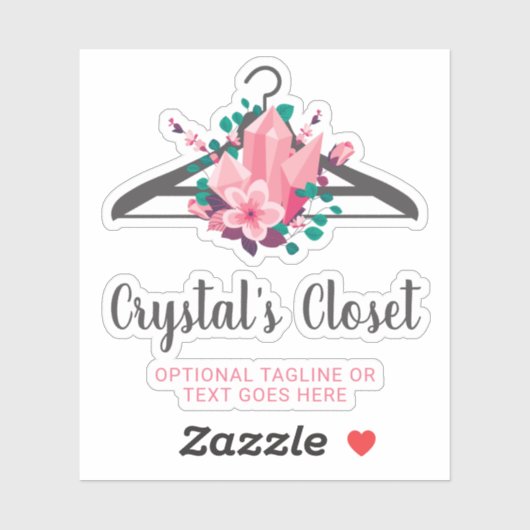 Boho Floral Crystals Kleding Hanger Closet Logo Sticker (Vel)