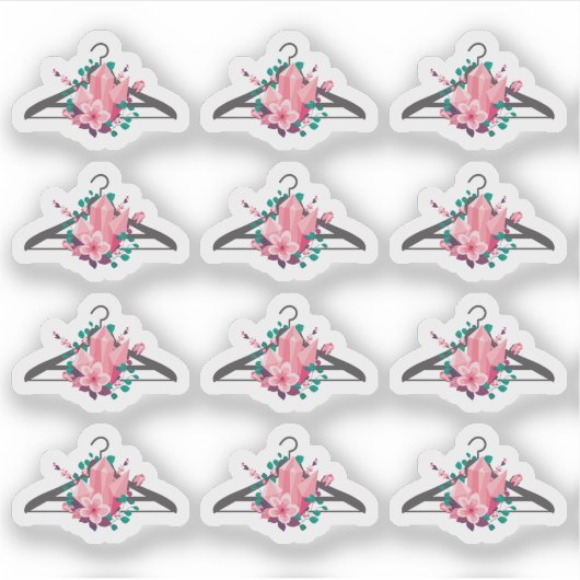 Boho Floral Crystals Kleding Hanger Mode Closet Sticker (Voorkant)