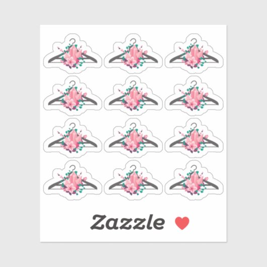 Boho Floral Crystals Kleding Hanger Mode Closet Sticker (Vel)