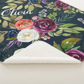 Boho Floral Custom Baby Girl Blanket Sherpa Deken (3/4)