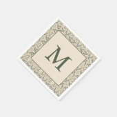 Boho Floral Custom Christmas Holiday Monogram Servet (Hoek)