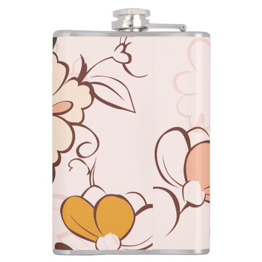 Boho Floral Custom Name Heupfles (Achterkant)