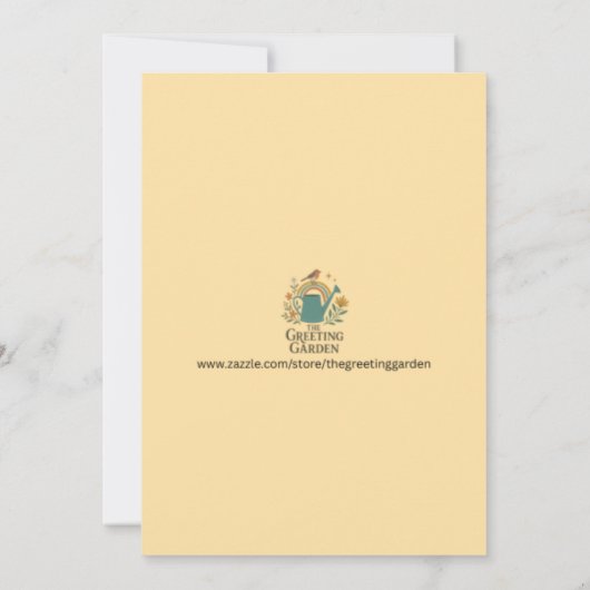 Boho Floral Custom Wedding Invites Cards Kaart (Achterkant)