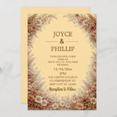 Boho Floral Custom Wedding Invites Cards Kaart (Voorkant / Achterkant)