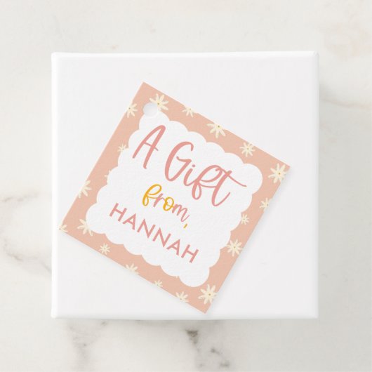 Boho Floral Daisy Birthday Gift Bedankjes Labels (In situ)