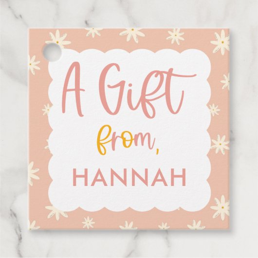 Boho Floral Daisy Birthday Gift Bedankjes Labels (Voorkant)