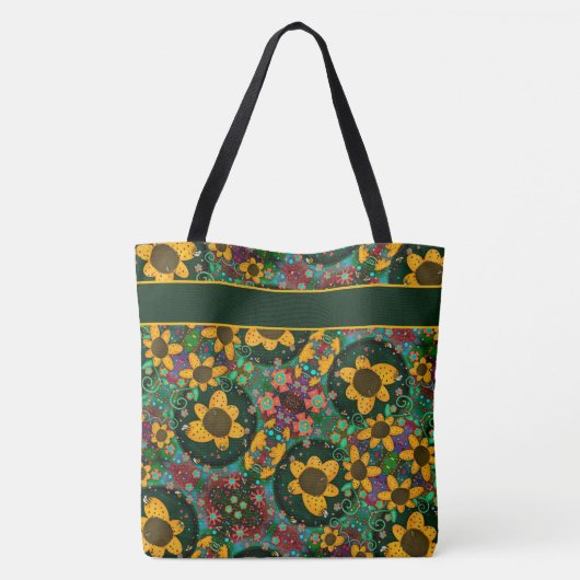  Boho Floral Daisy Custom Inspirivity tas (Achterkant)