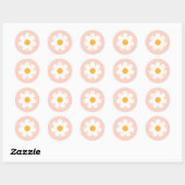 Boho Floral Daisy Groovy Birthday Party Favors Ronde Sticker (Vel)