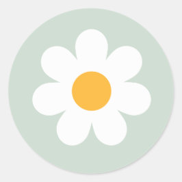 Boho Floral Daisy Groovy Birthday Party Favors Ronde Sticker