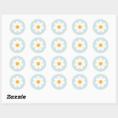 Boho Floral Daisy Groovy Birthday Party Favors Ronde Sticker (Vel)