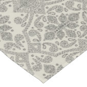 Boho Floral Damask Line Art, Black on Beige Tafelkleed (Gekanteld)