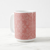Boho Floral Damask Line Art, Terracotta Klei Koffiemok (Voorkant links)