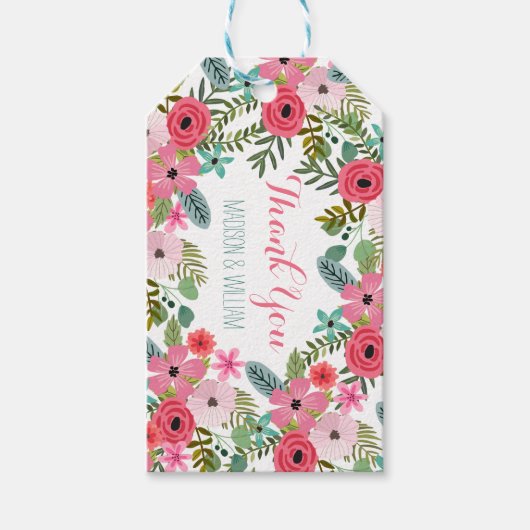 Boho floral Dank je labels Gepersonaliseerd Cadeaulabel (Voorkant)