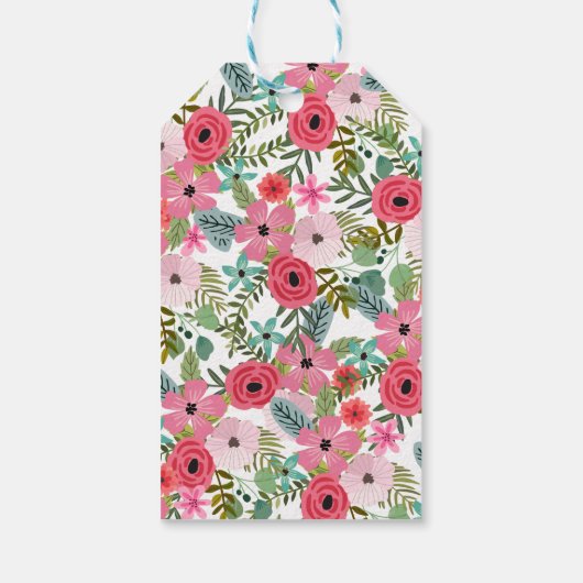 Boho floral Dank je labels Gepersonaliseerd Cadeaulabel (Achterkant)