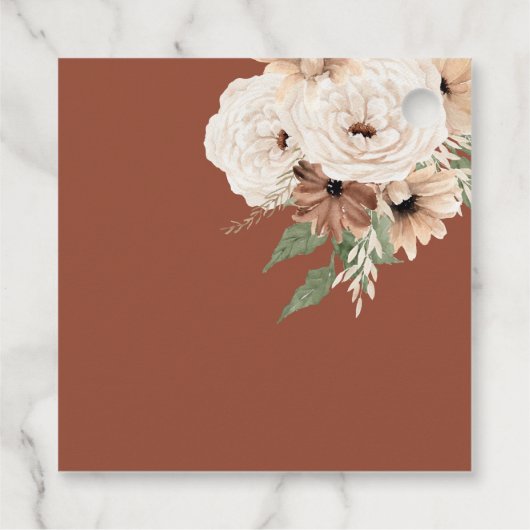 Boho Floral Dank u Baby shower Gift Labels (Achterkant)