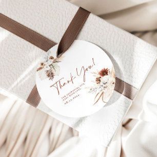 Boho Floral Dank u Baby shower Gift Labels