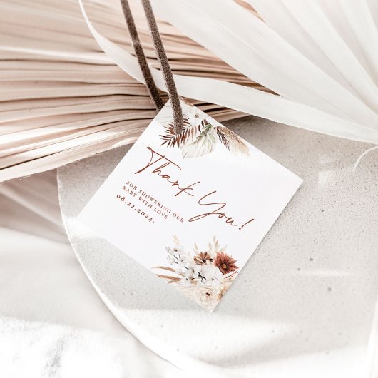 Boho Floral Dank u Baby shower Gift Labels