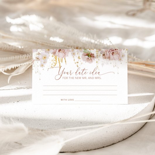 Boho floral Date-ideeën. Datum jar Informatiekaartje