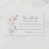 Boho Floral Datum ideeën \ Datum jar Informatiekaartje (Voorkant)