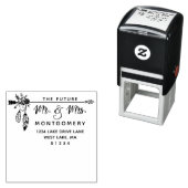 Boho Floral De Toekomst Mr. & Mrs Retouradres Zelfinktende Stempel (In situ)